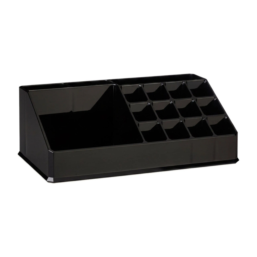 Relaxdays Kosmetikorganizer aus Acryl in Schwarz mit 16 Fächern, B/T/H: 22 x 8 x 12,5 cm - Bild 2