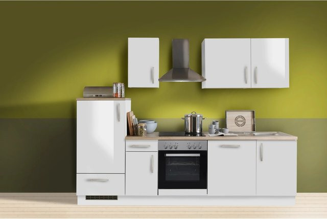 Menke Küchenzeile White Premium in Weiß Hochglanz mit E-Geräten, B/H/T: 270 x 224 x 60 cm - Bild 1