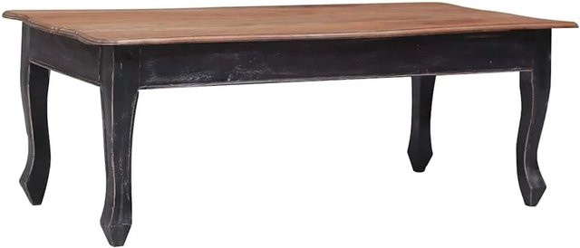 vidaXL Couchtisch aus Massivholz in Schwarz und Braun, rechteckiger Couchtisch im Retro-Design, B/T/H: 120 x 60 x 45 cm - Bild 1