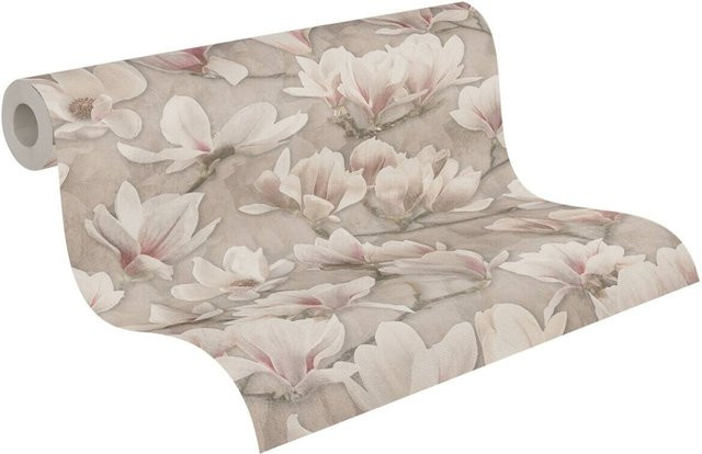 A.S. Création Vliestapete Floral in Weiß und Rosa, B/H: 53 x 1005 cm - Bild 1