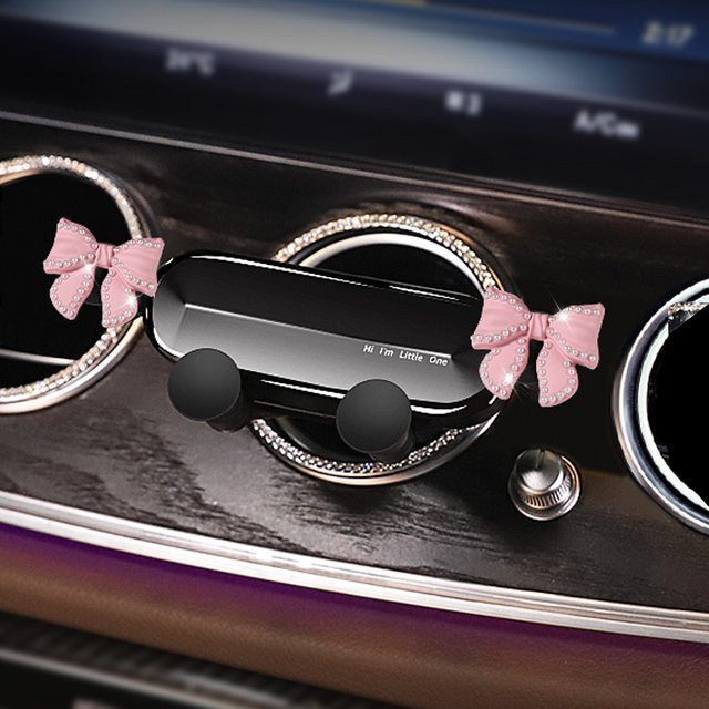 Baisher Universal Auto Handyhalterung mit Bowknot und Diamant-Design für die Lüftung, Schwarz - Bild 1