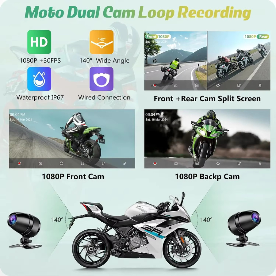 Freedconn Motorrad-Navigationssystem mit 6,25 Zoll Display, GPS, CarPlay, Android Auto und WiFi, wasserdicht, schwarz - Bild 4