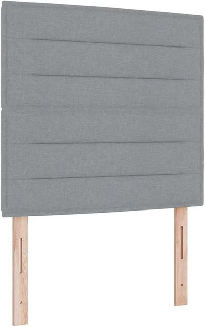 vidaXL Boxspringbett mit Matratze und LED-Unterbettbeleuchtung in Hellgrau, B/T/H: 120 x 190 x 128 cm - Bild 1