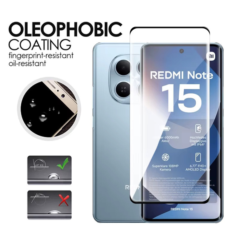 Xiaomi Schutzfolie aus gehärtetem Glas mit 3D-Wölbung und Objektivschutz für Redmi Note 15 4G und 5G, transparent - Bild 3