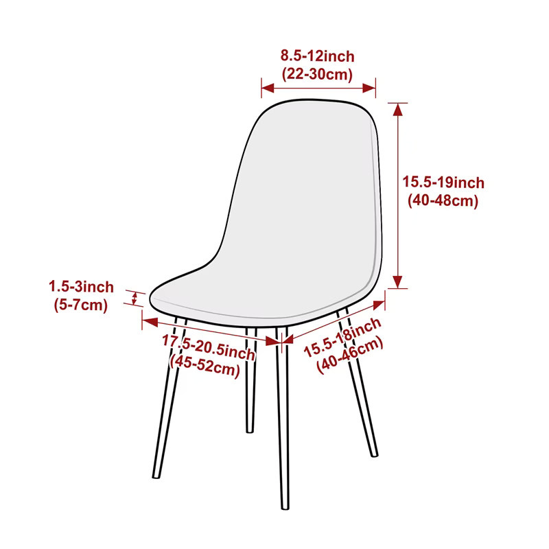 Yupartex Kurze Stuhlhussen aus Stretch-Jacquard in Grau für Esszimmer, Bar und Büro - Bild 2