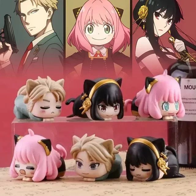 MINISO Spy X Family Action Figuren Loid Forger, Yor Forger und Anya Forger aus PVC, Multicolor Schreibtisch Dekoration - Bild 1
