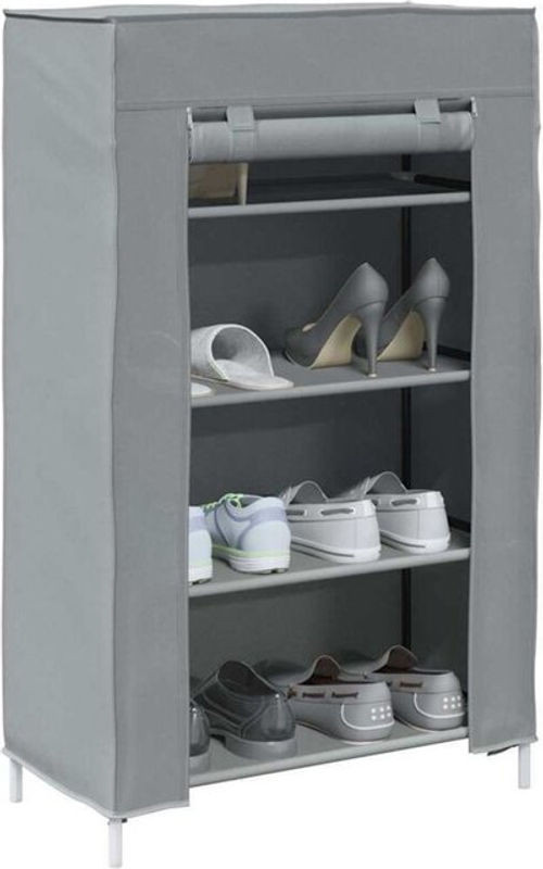 Schuhschrank Vidaxl in Grau mit minimalistischem Design, B/T/H: 60,5 x 30 x 97 cm - Bild 1