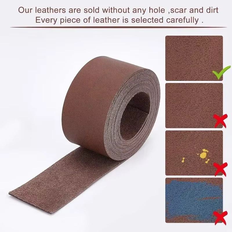 Echtlederband Rolle in Braun für DIY Bastelprojekte, Breite: 3,81 cm, Länge: 198,12 cm - Bild 4