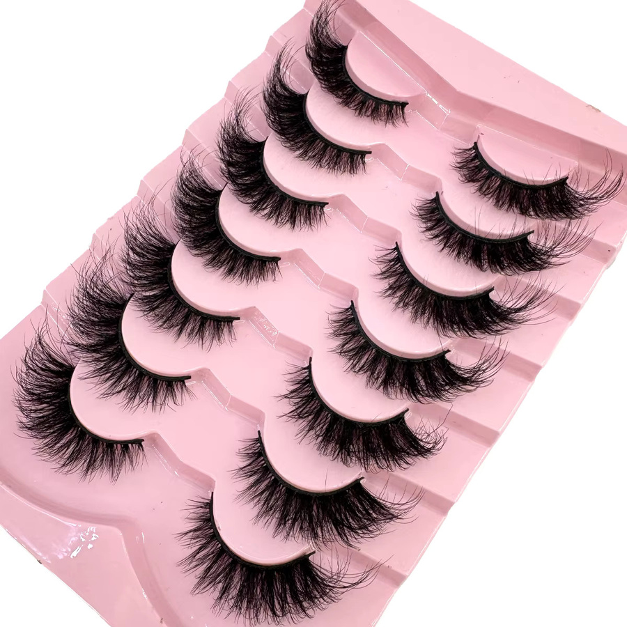HBZGTLAD Künstliche Wimpern, 7 Paar, Black, Unisex, Natürlicher Look - Bild 1
