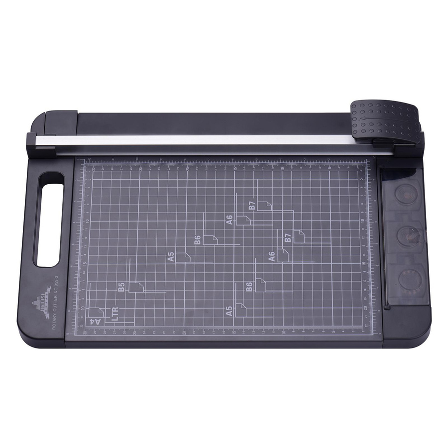 JIELISI 3-in-1 Multifunktionaler Papier Schneider für A4 in Schwarz mit gerade, Wellen und Zacken Schnittfunktionen - Bild 4