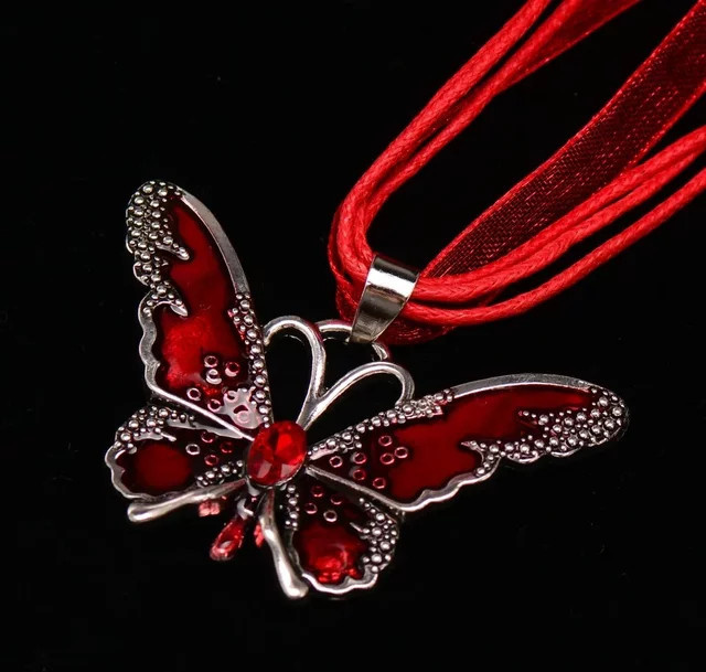SUMENG Halskette Schmetterling, Kristall, Silber, Damen - Bild 1
