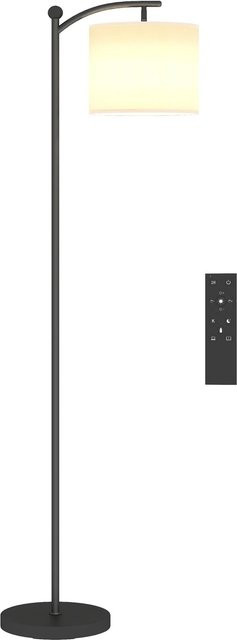 HOMCOM Stehlampe aus Metall und Stoff in Schwarz und Cremeweiß mit Fernbedienung und Timer, B/T/H: 30,6 x 54,3 x 159,6 cm - Bild 1