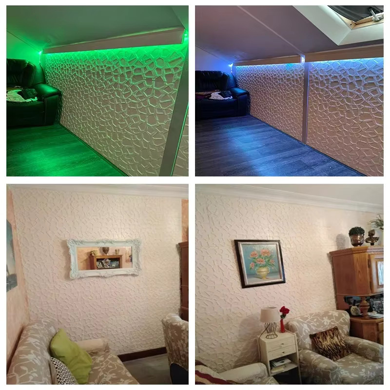 KAMULA 12 Stück selbstklebende 3D-Wandaufkleber aus Schaumstoff, einfarbig und wasserdicht, dekorative Tapete für Wohnzimmer und Schlafzimmer, 30 x 30 cm - Bild 4