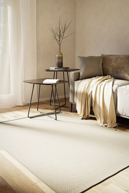 My Flair Teppich Wooly Hope aus Schurwolle, rechteckig, naturweiß, B: 80 cm, T: 150 cm, Höhe: 0,5 cm - Bild 1