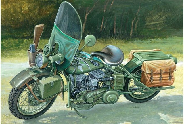 Italeri WLA 750 US Military Motorcycles, Fahrzeuge, 1:9, Grün - Bild 1
