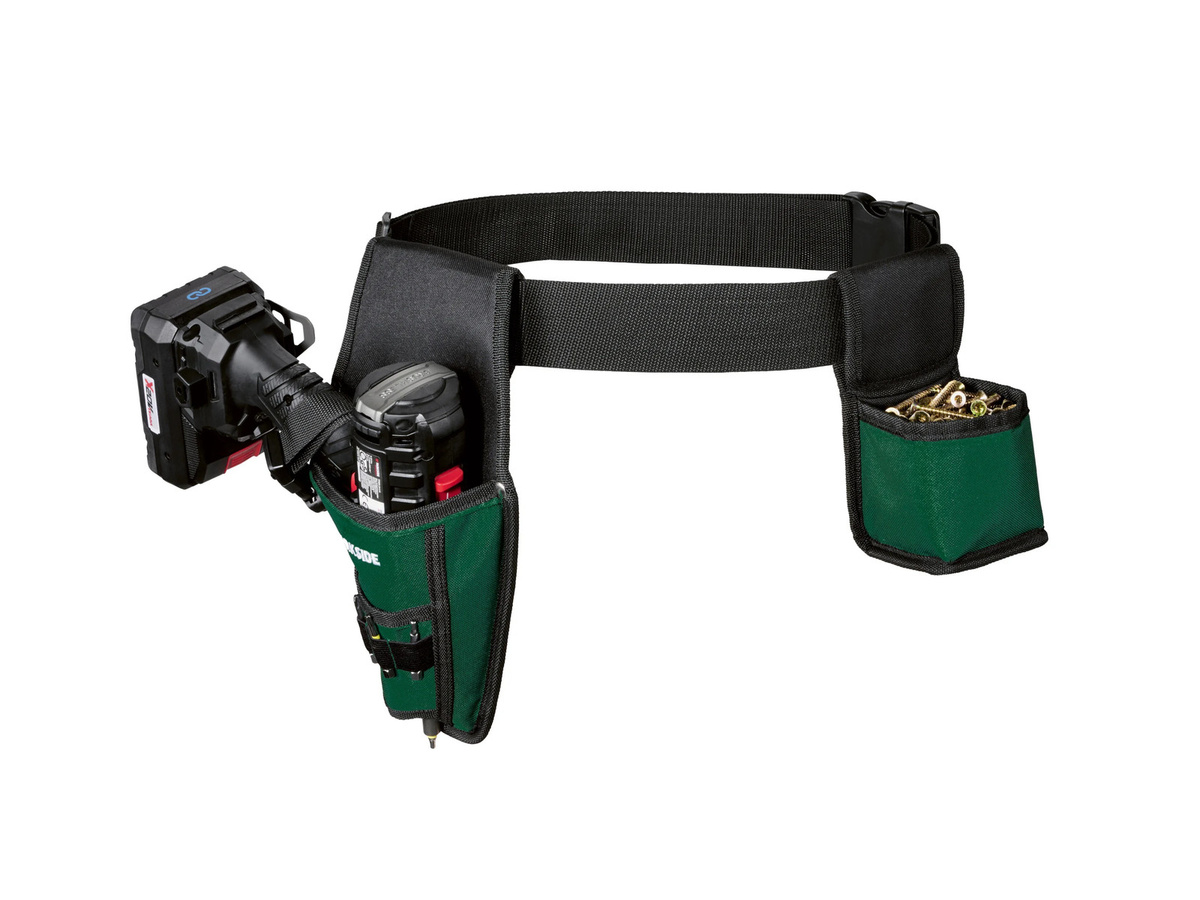 Parkside Werkzeug-Holster für Akku-Schrauber aus Polyester in Grün mit Gürtelschlaufe - Bild 3