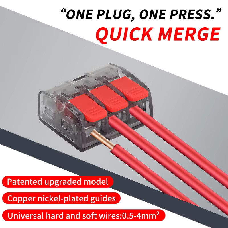 JINH CMK63 Serie Mini Terminal Blöcke Set mit 2/3/5 Ports Schnell Hebel Stecker für Kabelverdrahtung und DIY Beleuchtung, 25 Stück - Bild 6