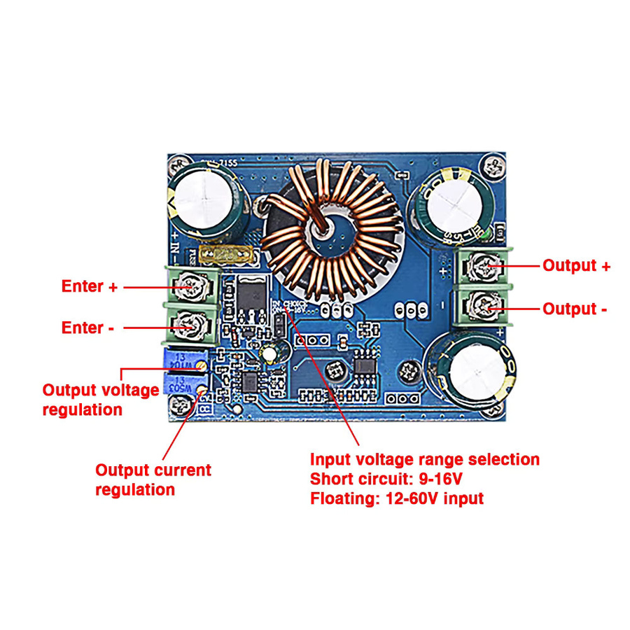 WAVGAT Solar Boost MPPT Spannungswandler Step-up Netzteil Transformator Modul 600W 16A DC 12-60V zu 12-80V Regler Controller LTC - Bild 2