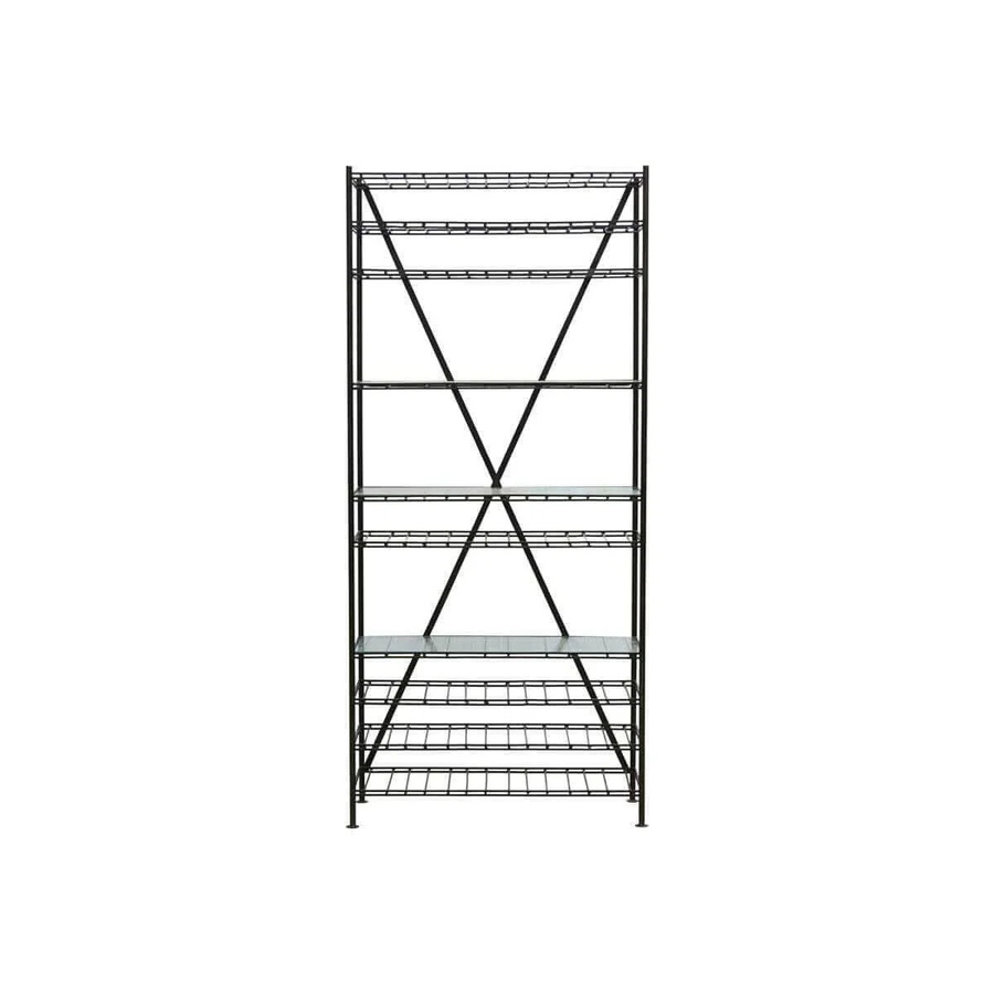 House Doctor Regal Gany in Schwarz mit industriellem Design aus Eisen und Glas, Höhe: 200 cm, Breite: 90 cm, Tiefe: 35 cm - Bild 1