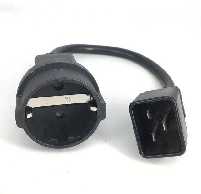 Bolantedz Netzkabel IEC 320 C20 auf EU Schuko CEE7/7 Steckdose, 16A 250V, Schwarz - Bild 1