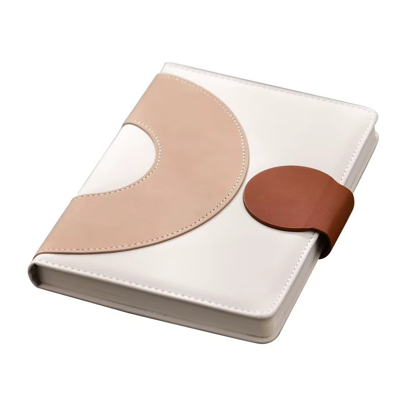 A5 Business Notebook mit Hardcover aus Kunstleder in Braun und Weiß - Bild 4