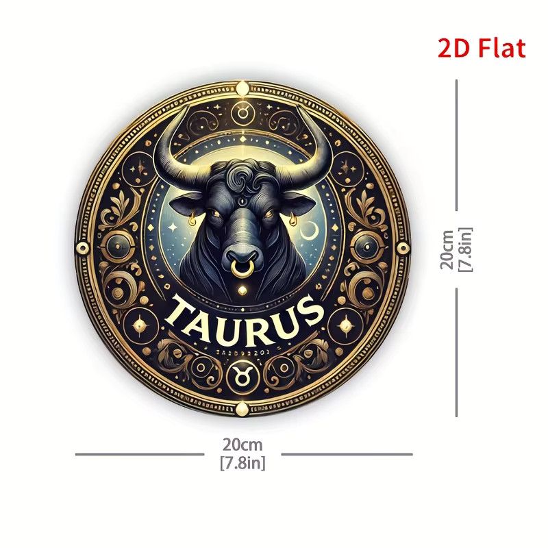 Potdemiel Wanddekoration Stier Sternzeichen aus Metall in Schwarz und Gold, Vintage Design mit griechischem Schlüssel-Motiv, B/H: 20 x 20 cm - Bild 2