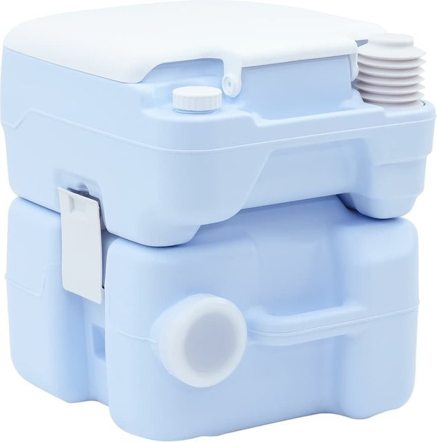 Tragbare Campingtoilette von VD Home Furnishing in Blau und Weiß, B/T/H: 41,5 x 36,5 x 42 cm - Bild 1