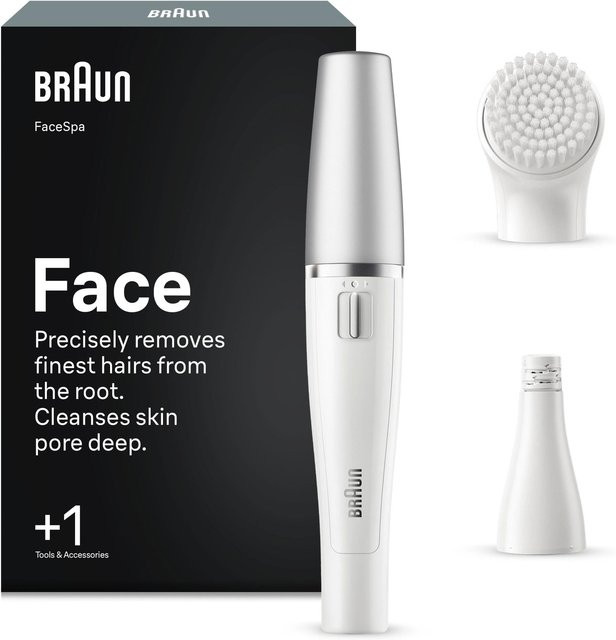 Braun FaceSpa Gesichtsepilierer SE810, Weiß/Silber, Unisex - Bild 1