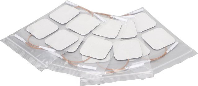 Koogeelife 16 Stück Wiederverwendbare Elektrodenpads Quadratisch Selbstklebend Therapie Elektrodenpflaster Ersatzzubehör in Weiß - Bild 1