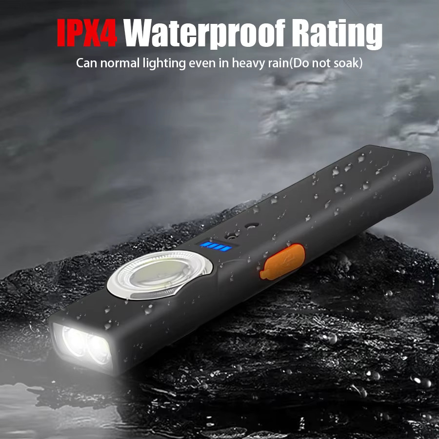 Heinast LED-Schlüsselanhänger-Taschenlampe in Schwarz, wiederaufladbare Mini-Taschenlampe mit 600 lm, USB-C, Magnet und Flutlicht-Funktion - Bild 4