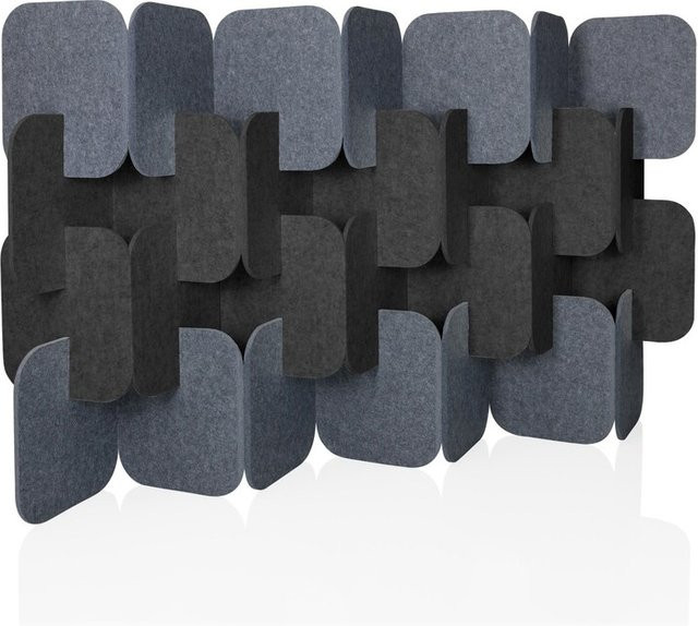 hjh OFFICE Trennwand FLEXMIUT PLUG aus Stoff in Grau - Bild 1