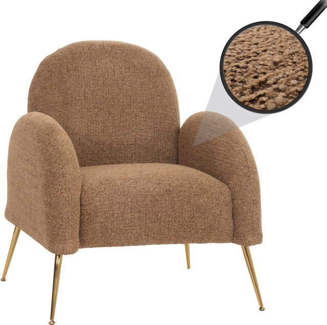 MCW Lounge-Sessel N69 Retro in Coffee mit Chenille-Stoff und Nosagfederung - Bild 1