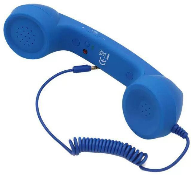 GearUp AutoMoto Retro-Telefonhörer und In-Ear-Ohrhörer mit USB-C Anschluss in Blau - Bild 1