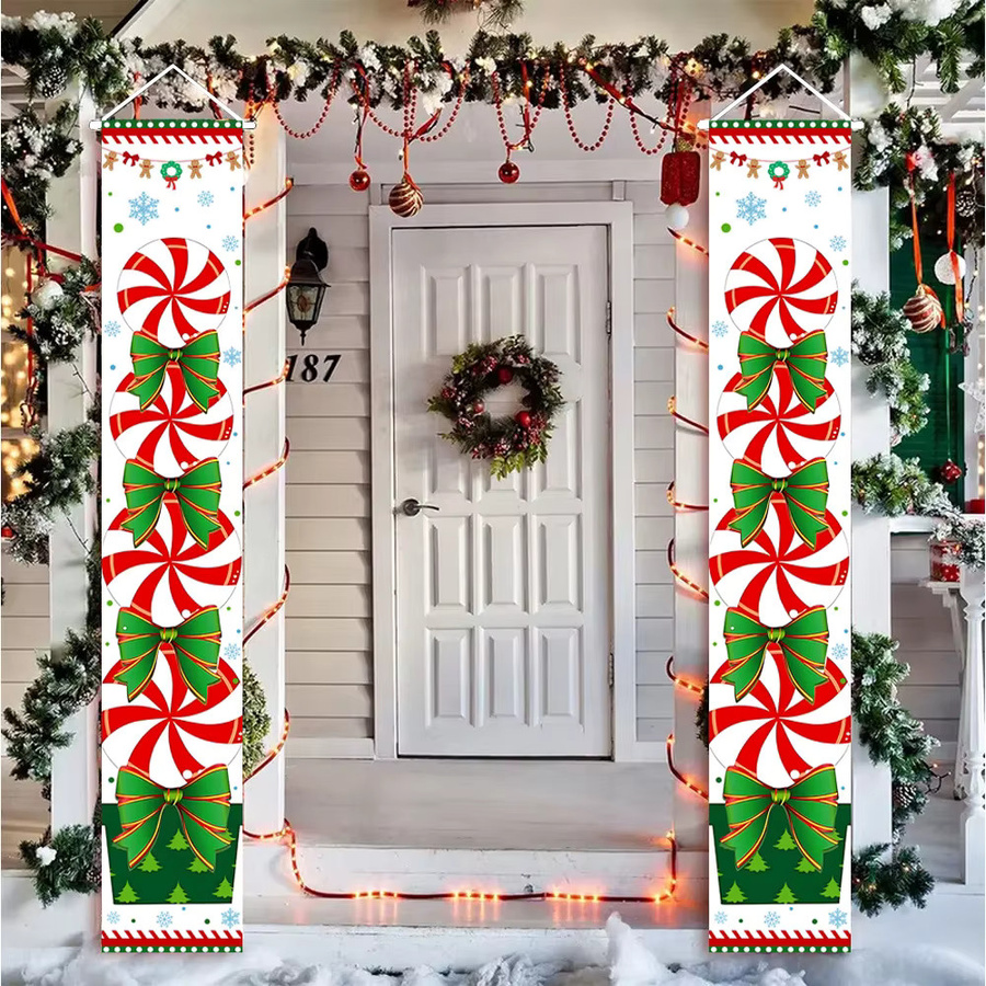 VIKAMA Weihnachts-Türvorhang als dekoratives Hängetuch und Fotografie-Hintergrund für deine Weihnachtsfeier - Bild 2