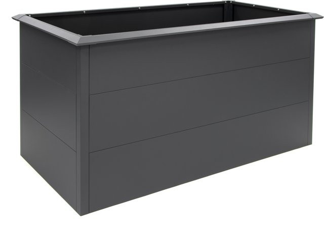 PLATS Hochbeet mit Schneckenkante aus Stahl in Anthrazit und Grau, B/T/H: 150 x 850 x 75 cm - Bild 1
