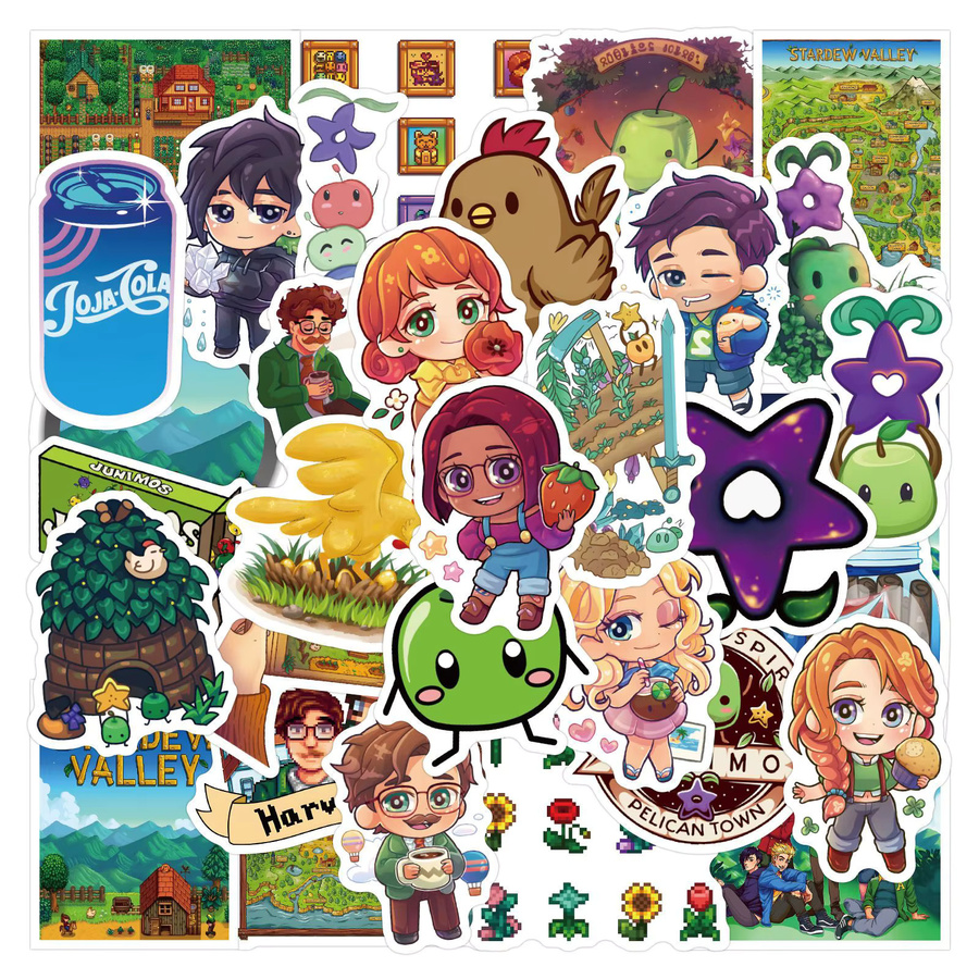 Bandai Stardew Valley Cartoon Deko-Aufkleber, 50-teiliges Set - Bild 4