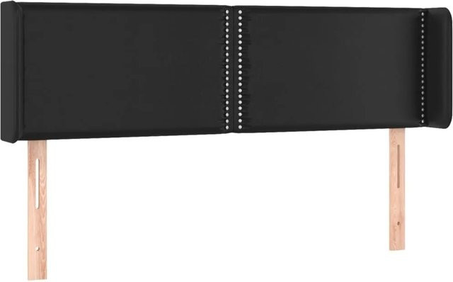 vidaXL LED Kopfteil in Schwarz aus Kunstleder mit integrierter Beleuchtung und USB-Ladeanschluss, B/H: 147 x 78/88 cm, Tiefe: 16 cm - Bild 1