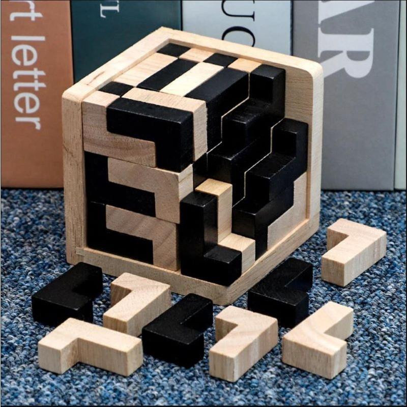 Yiran toy 3D-Würfelpuzzle Buchstabe Holz Bunt/Mehrfarbig ab 3 Jahren - Bild 2