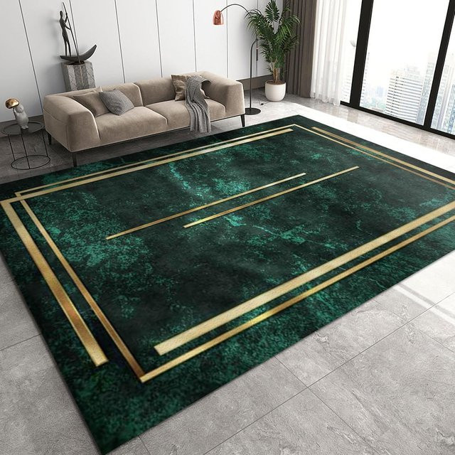 BC-Warm Home Nordischer Kunstteppich in Grün, moderner geometrischer Bodenmatte aus Polyester, rutschfest, B: 120 cm, T: 200 cm - Bild 1