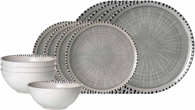 Ritzenhoff & Breker Basic-Set Natura 12-teiliges Geschirrset aus Keramik in Grau - Bild 1