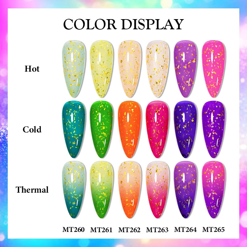 Mtssii MT262 Glitter Thermal Gel Nagellack, 7 ml, Farbwechsel - Bild 5
