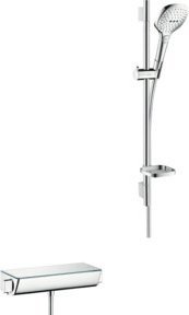 Hansgrohe Raindance Select E 120 Duschset mit Brausestange und Thermostat in Chrom und Weiß - Bild 1