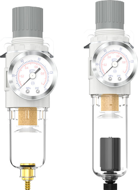 SteelShadow AFR-2000 Pneumatischer Filterregler Weiß mit Manometer und 1/4 Anschluss für die Luftaufbereitung am Kompressor - Bild 1