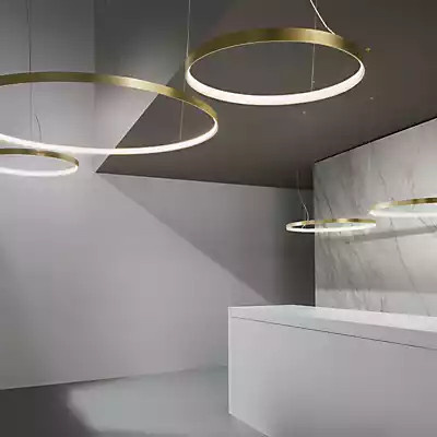 Panzeri Zero Round LED Pendelleuchte in Schwarz, Durchmesser: 50 cm - Bild 1