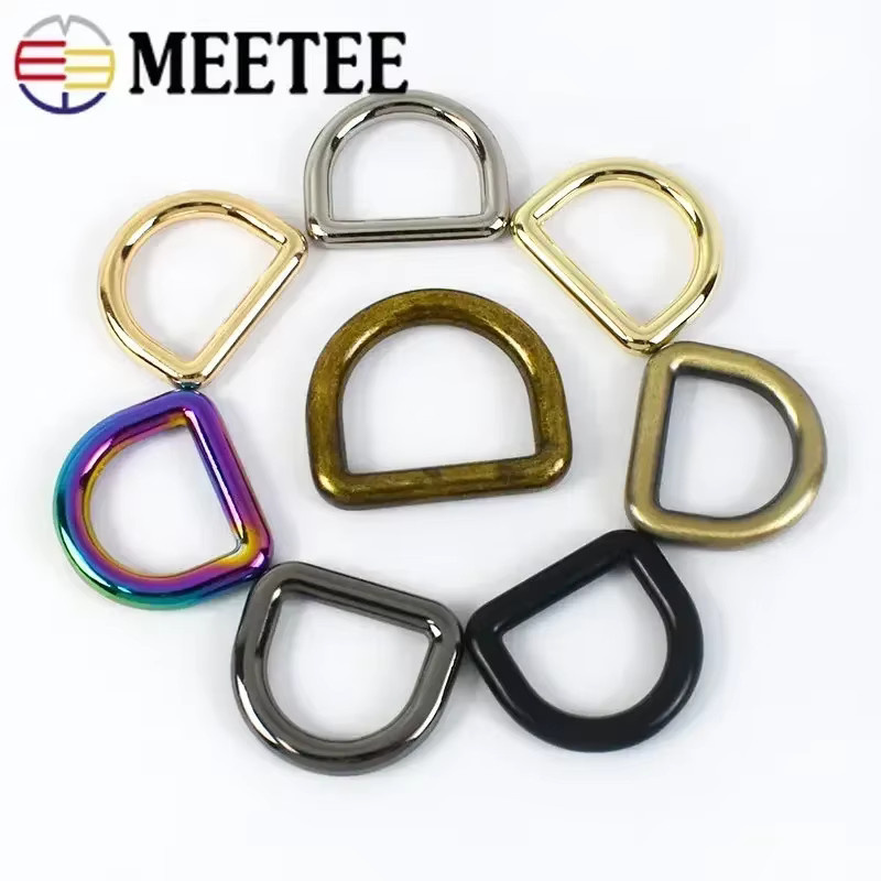 Meetee D-Ring Metall Schnallen Set für Taschengurte und Halsbänder, 10-38mm, Schwarz und Mehrfarbig - Bild 1