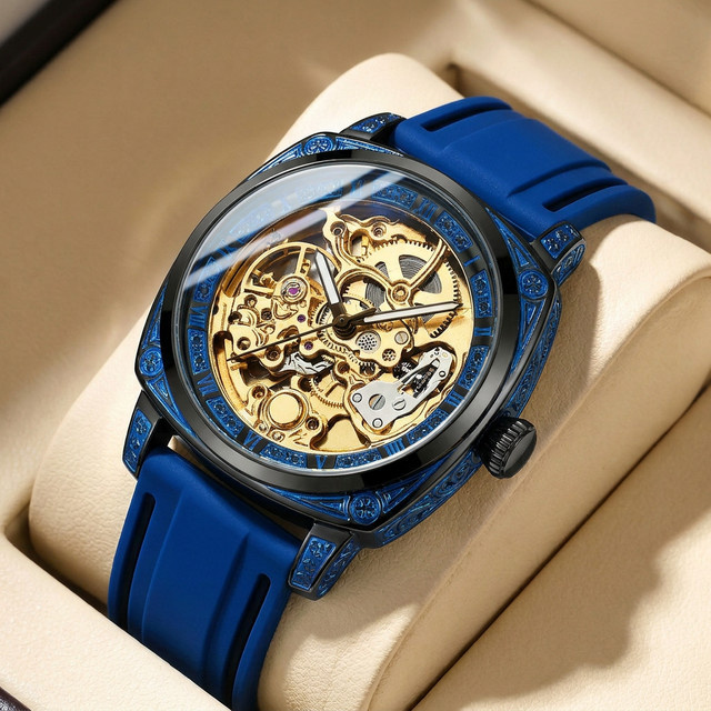 CAROTIF Armbanduhr, Automatik, blaues Zifferblatt, Legierung, Herren - Bild 1
