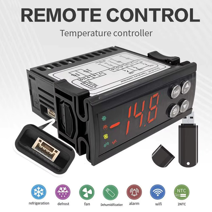 Yieryi Intelligenter WiFi-Temperaturregler in Schwarz mit Sensor für Gefrierschrank, Kühlschrank und Kühllager zur Temperatursteuerung von -50 bis 110 ℃ - Bild 3