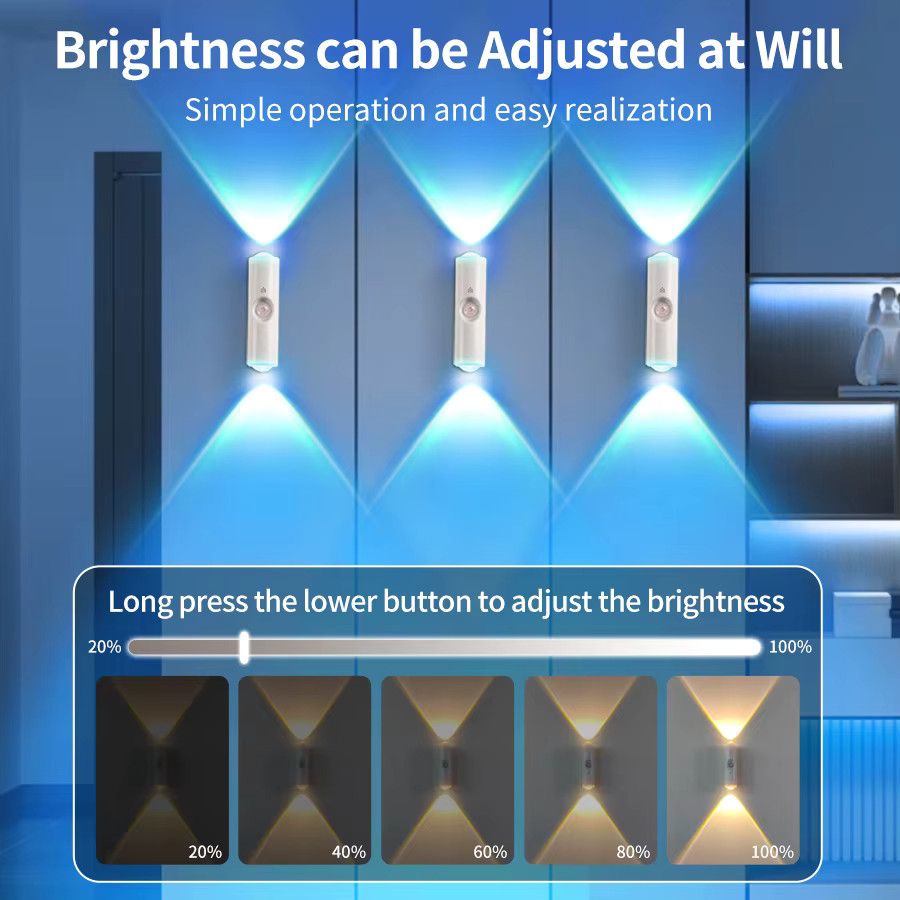 GGBEE LED-Nachtlicht mit Bewegungsmelder und RGB-Farben, wiederaufladbare magnetische Sonnenuntergangslampe für Schlafzimmer und Wohnzimmer - Bild 3