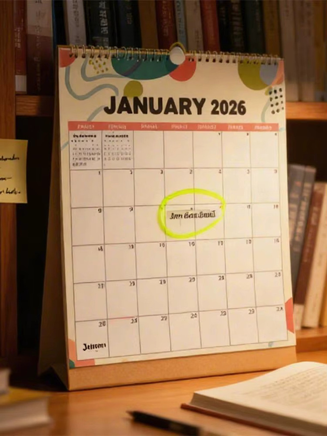 Wandkalender 2026 als Planer und Familienorganizer mit 12 Monaten und Zielverfolgung in Mehrfarbig - Bild 4