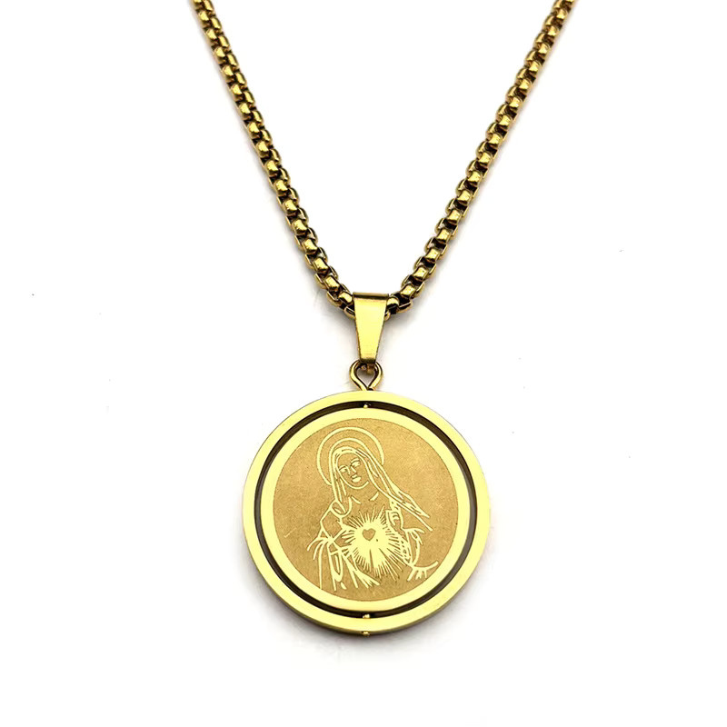 AFAWA Anhänger Halskette, Edelstahl, Gold, Unisex - Bild 4